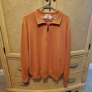 Fairway & greene long sleeve lined zipper golf sweater. Orange size m. Great con